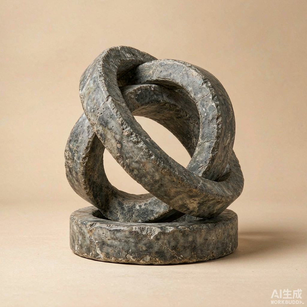 Stone Triple Circle Sculpture