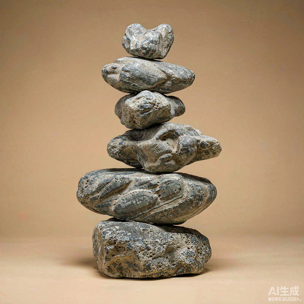 Stone Zen Cairn Sculpture, Stacked Balanced Stones