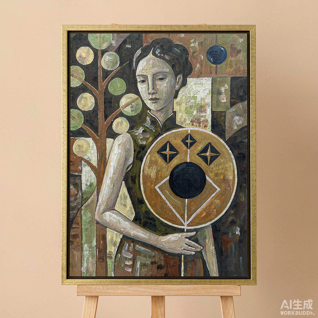 Art Deco Fan Lady Canvas Painting