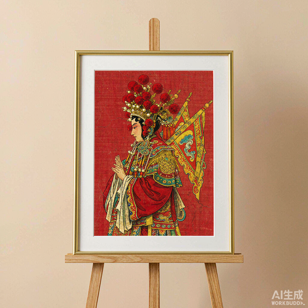 Vintage Opera Figure Canvas Painting