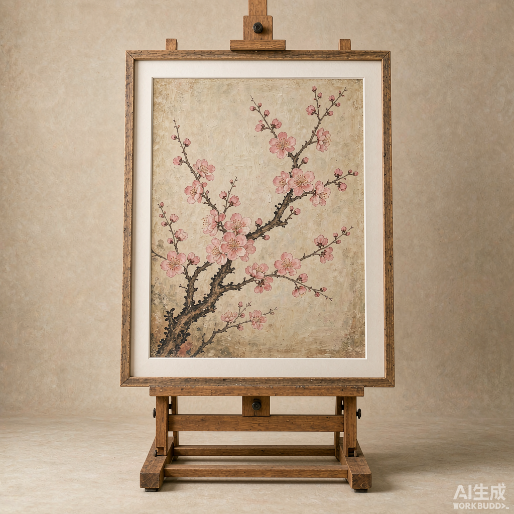 Vintage Plum Blossom Canvas Painting