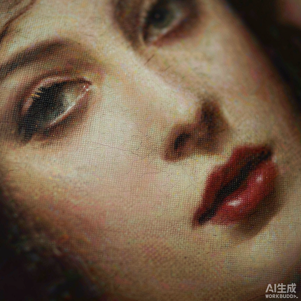 Vintage Shanghai Lady Canvas Painting - Image 2