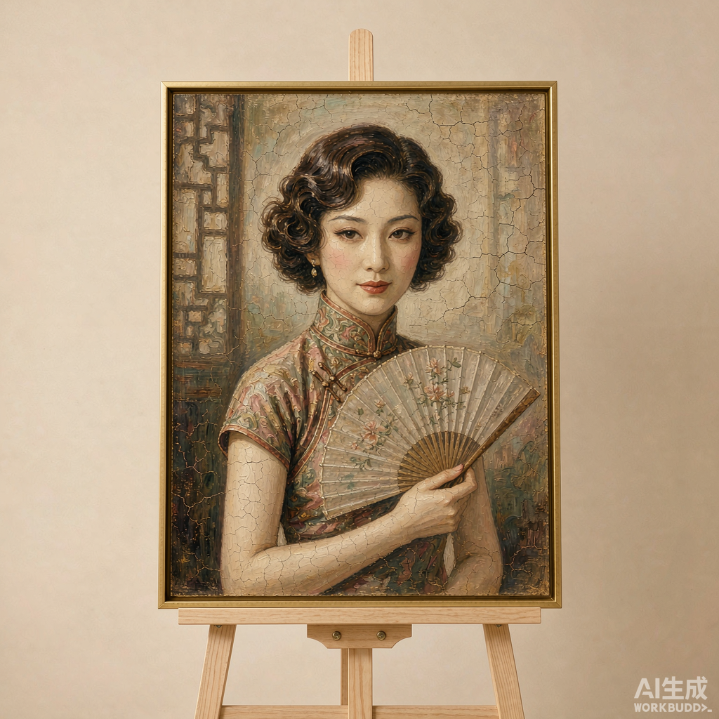 Vintage Shanghai Lady Canvas Painting