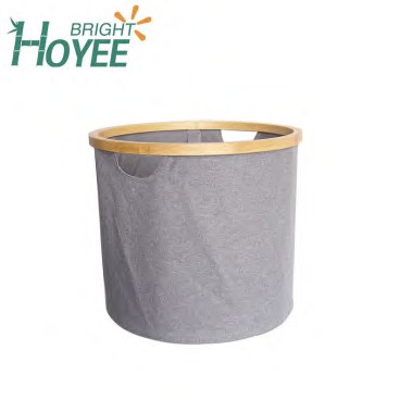 Round Bamboo Rim Laundry Basket