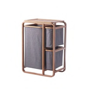 Bamboo 2-Compartment Laundry Sorter