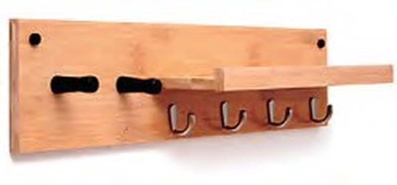 Bamboo Wall Coat Rack with Hooks