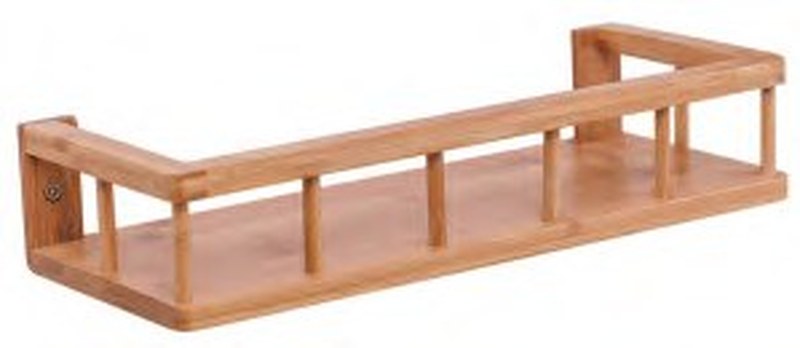 Bamboo Wall Mounted Shelf with Rail