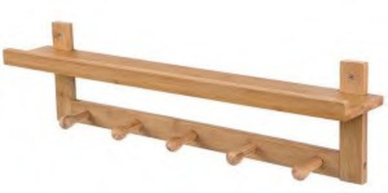 Bamboo Wall Mounted Peg Rack