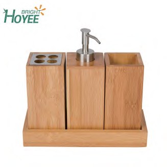 Bamboo Bathroom Organizer Set