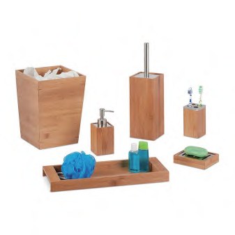 Bamboo Bathroom Accessory Set