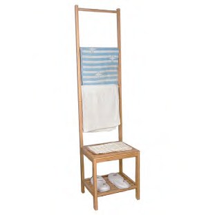 Bamboo Towel Rack with Shelf