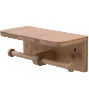 Bamboo Toilet Paper Holder with Shelf
