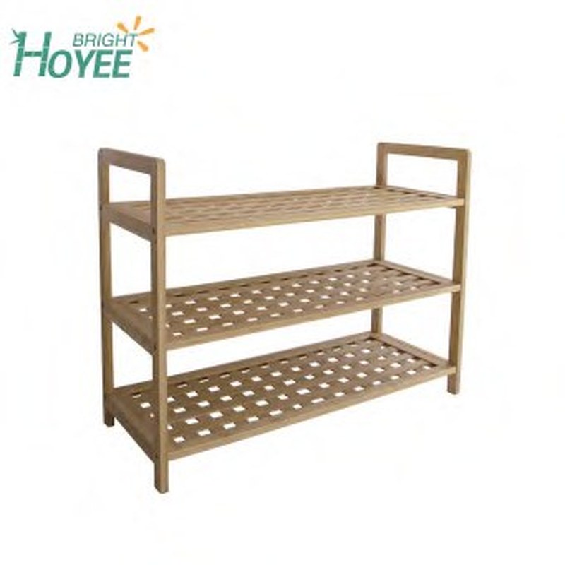 Bamboo 3-Tier Shoe Rack