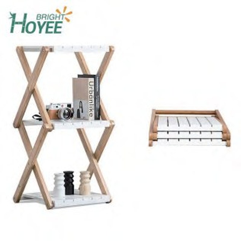 Bamboo X-Frame Folding Shelf
