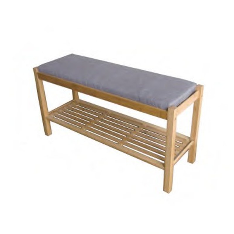 Bamboo Shoe Bench with Cushion