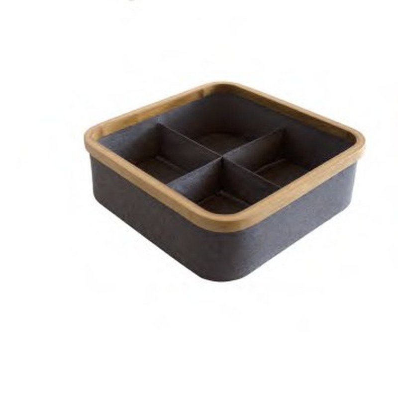 Wooden Compartment Organizer Box (Round Corner)