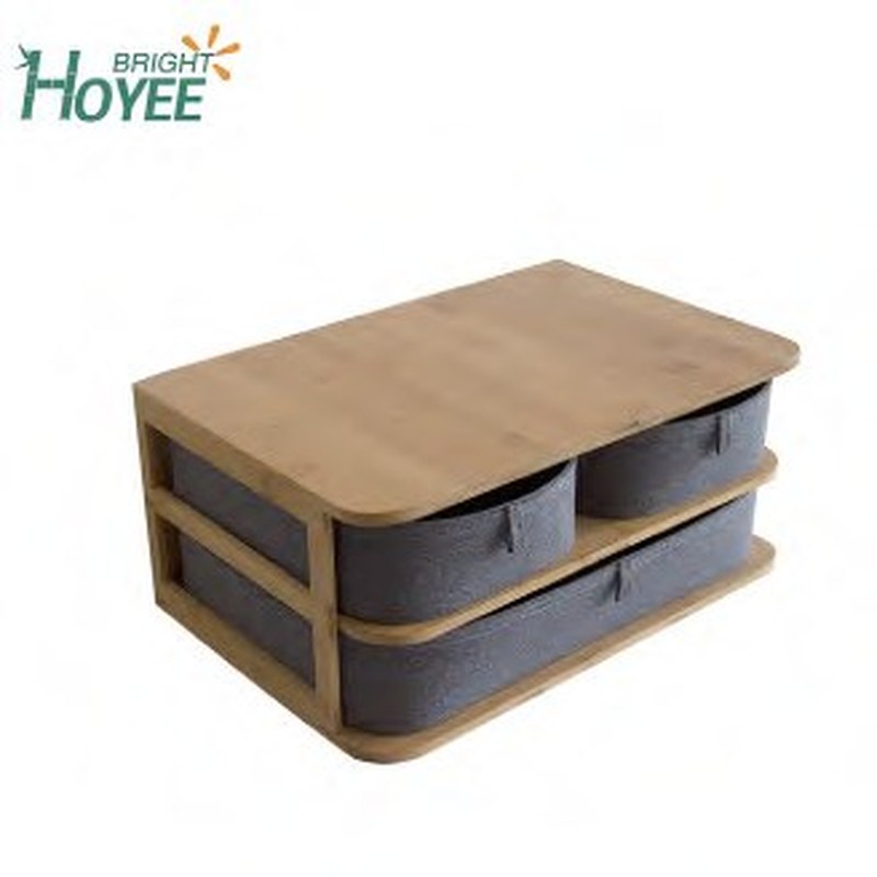 Bamboo Desktop Organizer with Drawers