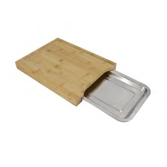 Bamboo Cutting Board with Slide-Out Tray