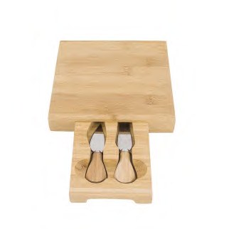 Bamboo Cheese Board with Utensil Drawer