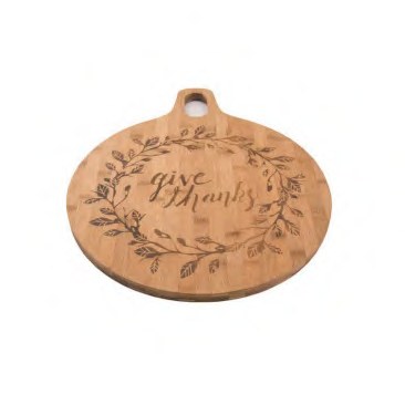Round Bamboo Serving Board with Engraving