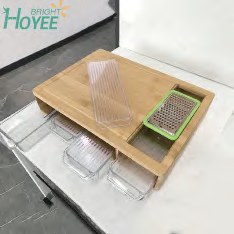 Bamboo Over-Sink Cutting Board with Grater