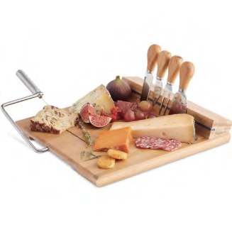 Acacia Cheese Board with Wire Cutter