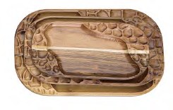 Oval Engraved Wooden Serving Tray