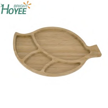 Leaf-Shaped Bamboo Serving Board
