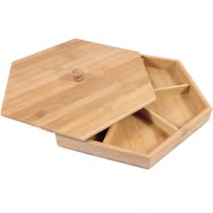 Wooden 3-Compartment Divided Box