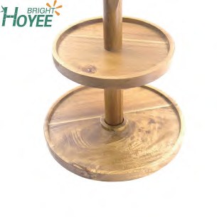 Bamboo 2-Tier Round Cake Stand
