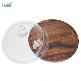 Round Wooden Trivet with Acrylic Lid