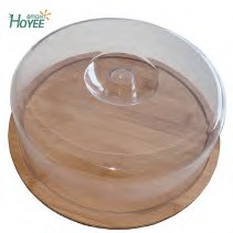 Bamboo Serving Board with Acrylic Dome