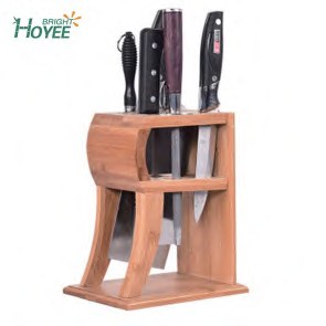 Bamboo Knife Block with Knives