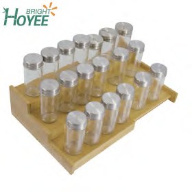 Bamboo Spice Rack with Jars