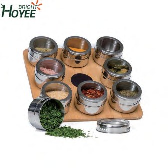 Bamboo Spice Organizer with Jars