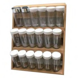 Bamboo 2-Tier Spice Rack with Jars