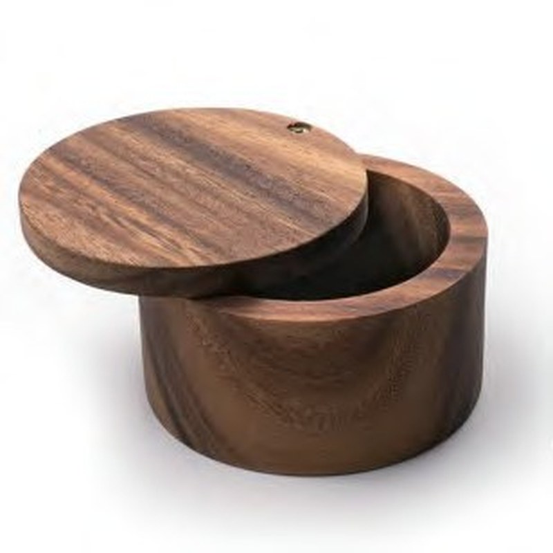 Acacia Round Storage Box with Lid
