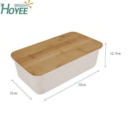 Bread Box with Wooden Lid