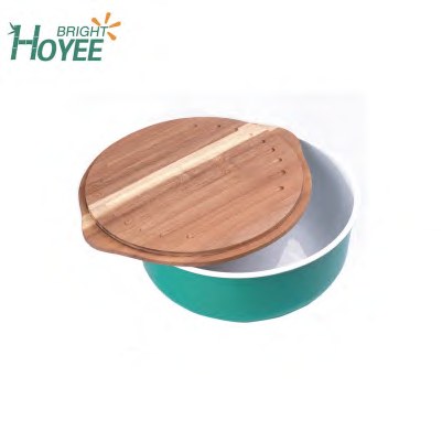 Round Bamboo Serving Board with Bowl
