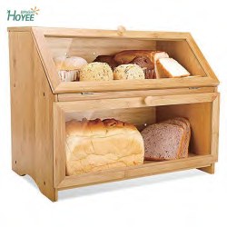 Bamboo 2-Compartment Bread Box