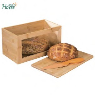 Bamboo Bread Box with Cutting Board