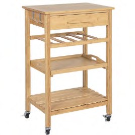 Bamboo Kitchen Cart with Shelves