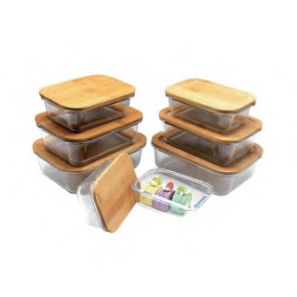 Bamboo Lunch Box Set with Wooden Lids