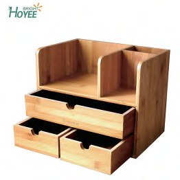 Bamboo Desk Organizer with Drawers