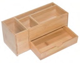 Bamboo Multi-Compartment Desk Organizer