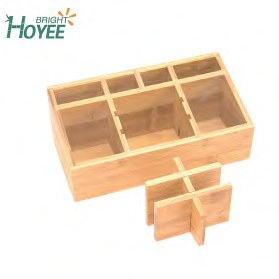 Bamboo Desk Organizer with Small Drawers