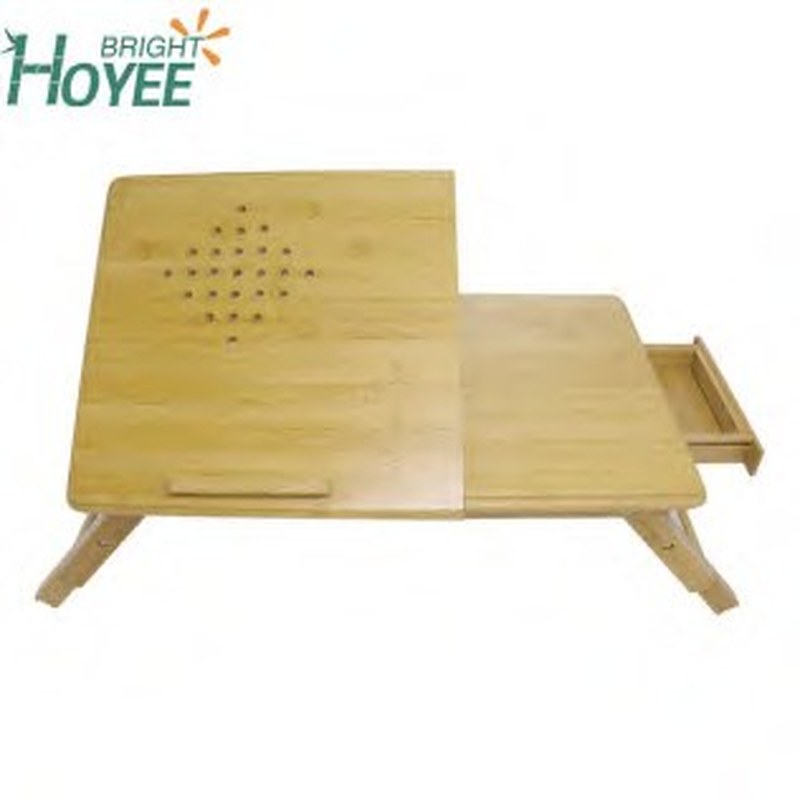 Bamboo Laptop Bed Table with Drawer