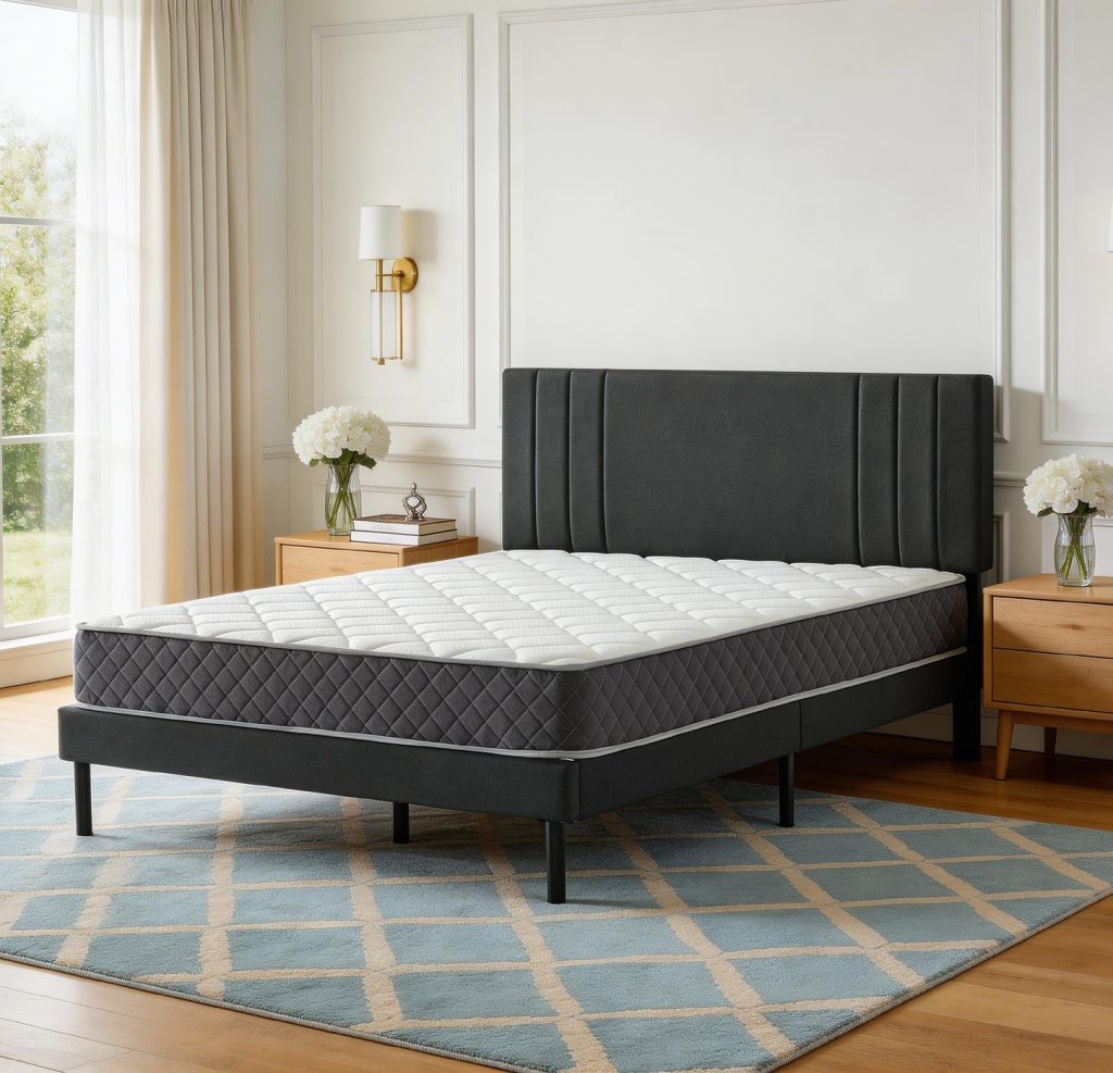 Bed Frame with Mattress – Upholstered Bedroom Set