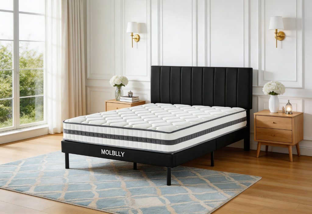 Bed Frame with Mattress – Bright Bedroom