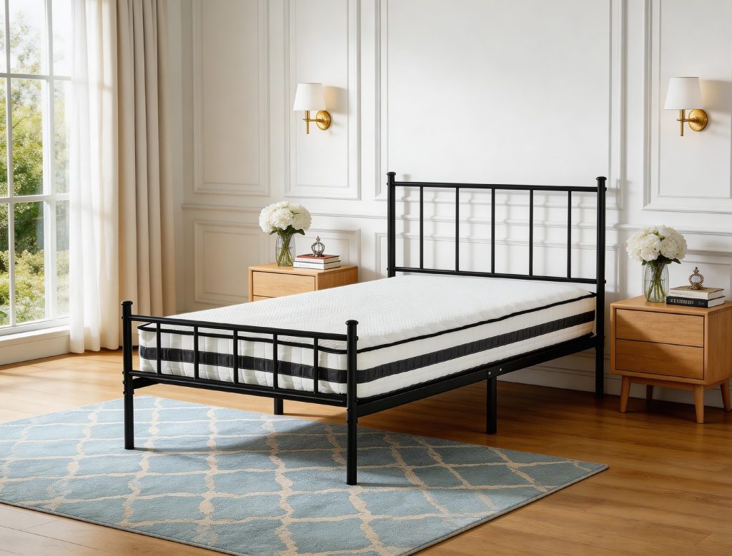 Bed Frame with Mattress – Metal Frame